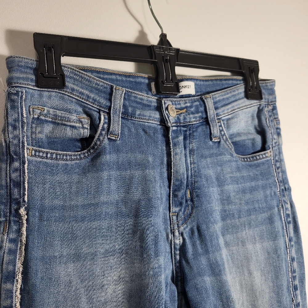 Flying Monkey Platinum blue rough hem jean women's 27  #2286 - Picture 4 of 8